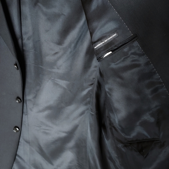 Jones New York Collection Men Corpcore Black 96% Wool Dress 3 Button Blazer NWOT - Picture 4 of 8